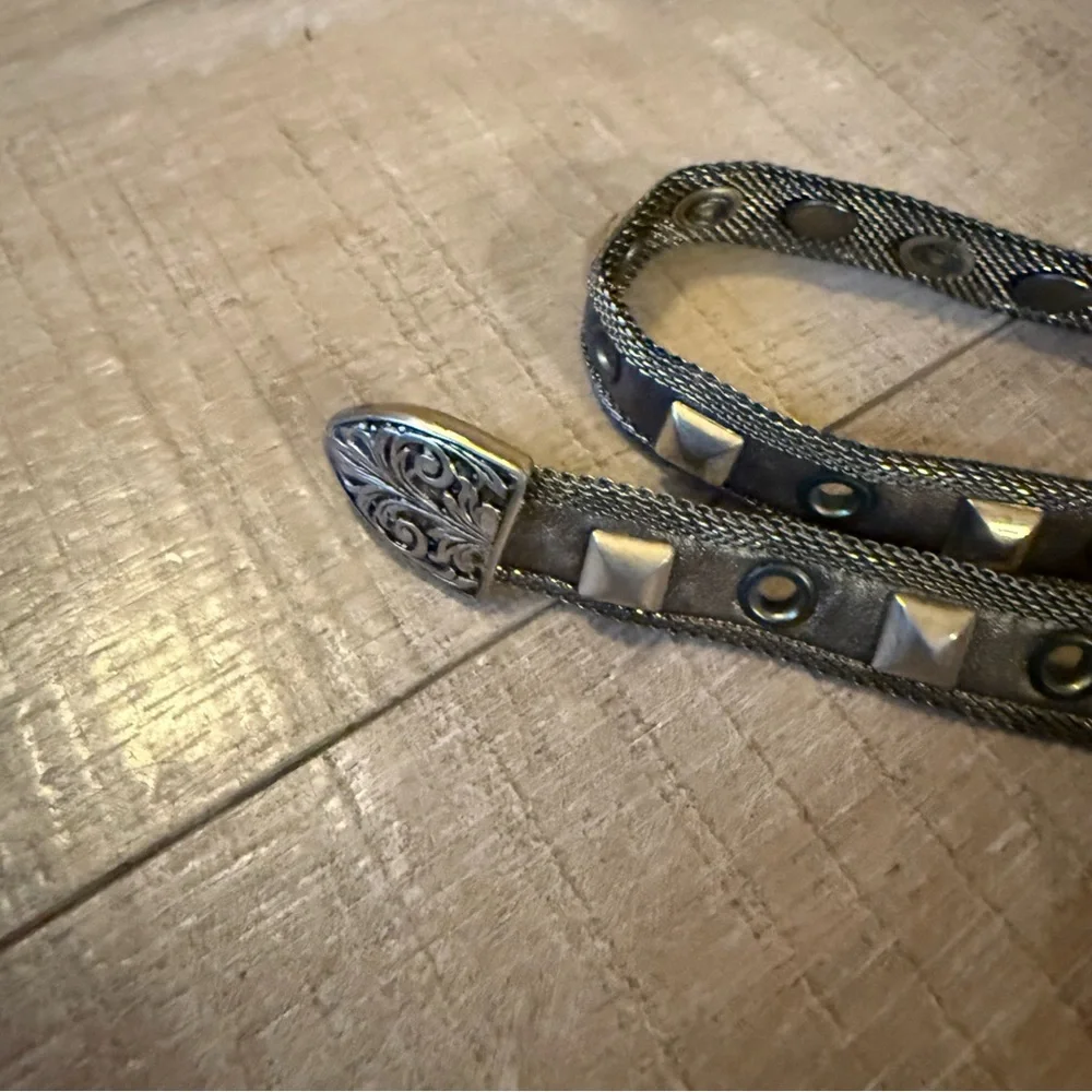 Y2k gold brass Studded Belt mesh western accents estimated small medium boho